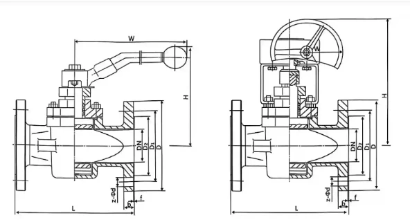 Fluorine-Lined Plug Valve Drawning Fluorine-Lined Plug Valve Drawning