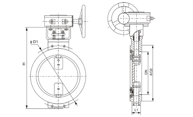 High Performance Wafer Butterfly Valve Drawning High Performance Wafer Butterfly Valve Drawning